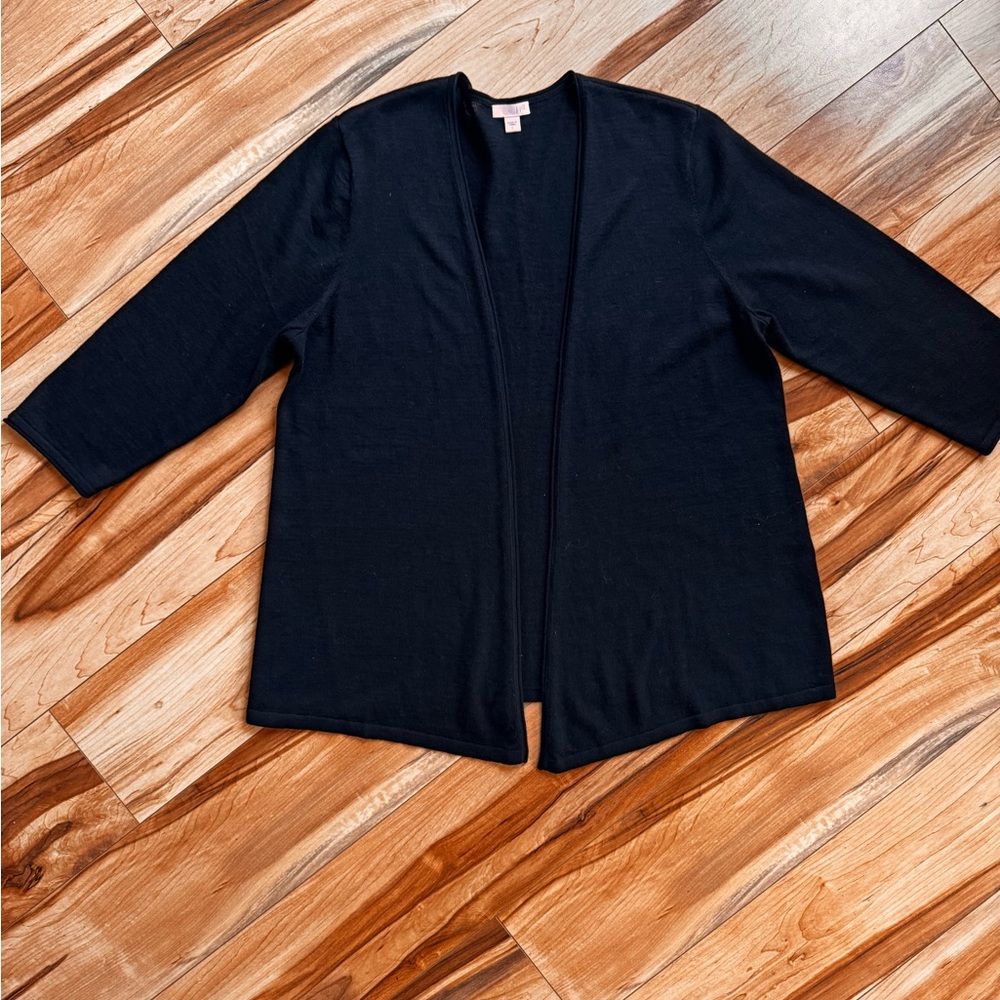 J. Jill Black Open-Front Cardigan Sweater